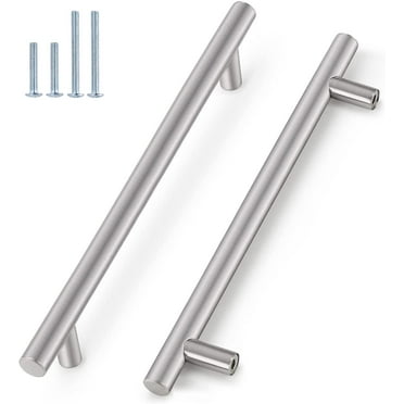 Zoizocp 5 Pack Brushed Stainless Steel Hollow Kitchen Cabinet Pulls Kitchen Door Handles Dresser Pulls 10"/256mm Hole Centers
