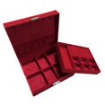 thumbnail image 2 of 2 Layers Jewelry Organizer Box Display Storage Case with Lock Suede Portable Leather Jewelry Box for Storing Watch, Earring, Ring, Chain, Bracelet Red, 2 of 6