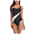 thumbnail image 2 of Women's One Piece Swimsuit Fashion Sports Solid Color with Removable Bra Pads No Underwire for Beach Swimming Vacation,White,XL, 2 of 9