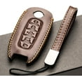 thumbnail image 3 of Vitodeco Genuine Leather Smart Key Fob Case Compatible with Nissan Sentra, Versa, Rogue, Pathfinder, Murano, Kicks, Ariya, Armada (5-Button, Brown), 3 of 4