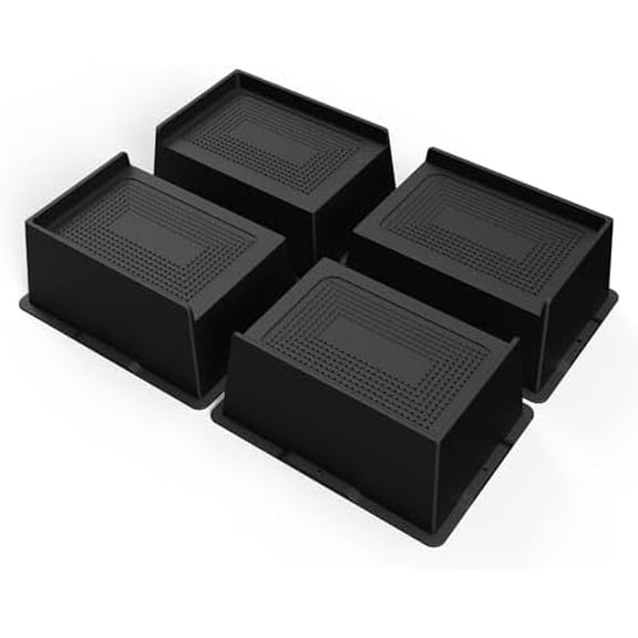 Bed Risers 3 Inch Heavy Duty, Oversized Furnitures Risers 3 inch Support 6000 lbs, Bed Table Rising Blocks, Fits for Couch, Sofa, Chair, Furniture Lifts (Black 4 Pack, 3 inch)