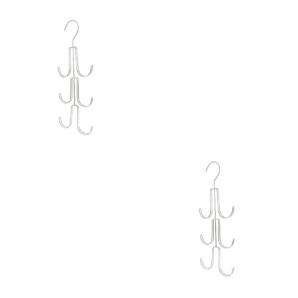Advancent Monederos Bolsos Colgador Estante Colgante Multicapa Gancho Sombreros Cinturones Organizador Titular Metal resistente para el hogar Plata 2piezas