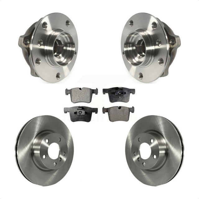 Transit Auto Front Hub Bearing Assembly Disc Brake Rotors and Semi-Metallic Pads Kit for Car BMW X3 X4 KBB-105277