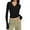 Black, variant on WREESH Womens Fashion Slim Crop Tops Shirts V Neck Solid Color Pullover Long Sleeve Tops Neck Knitting Tshirt Slim Blouse Tops Beige