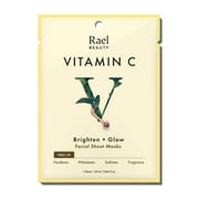 Rael Beauty Vitamin C Facial Sheet Mask for Dull Skin, Brighten + Glow, 1 Count