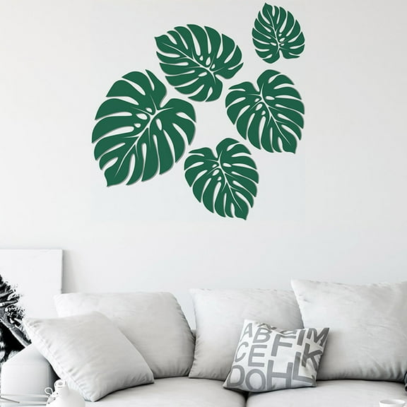 IDEANATEGRATE 1Set Leave Wall Decals Monstera Wall Decal PVC Removable Study Room