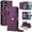 Dark Purple, variant on Dteck Wallet Phone Case with Card Slots, Zipper Pocket and Adjustable Strap for Samsung Galaxy Z Fold 7,Dark Purple