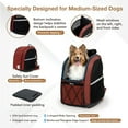 thumbnail image 4 of Ibiyaya FC2345-DR Champion Large Dog Carrier Backpack with Window 3-in-1 Travel Backpack, Dog Suitcase with Wheels & Car Seat Booster, Maroon, 4 of 7