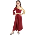 thumbnail image 2 of TTAO Kids Girls Liturgical Praise Dance Dress Full Length Worship Church Robe Dancewear 6-16 Y Red 12, 2 of 7