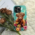 thumbnail image 6 of Punmada Compatible with iPhone 13 Pro Max Matte Case For Girl Boy Full Body Protective Hard Shell Esthetics Pattern Flower Highland Cow, 6 of 7