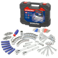 Workpro 145 Piece Mechanic Tool Kit 1/4-inch and 3/8-inch Drive Sockets Set