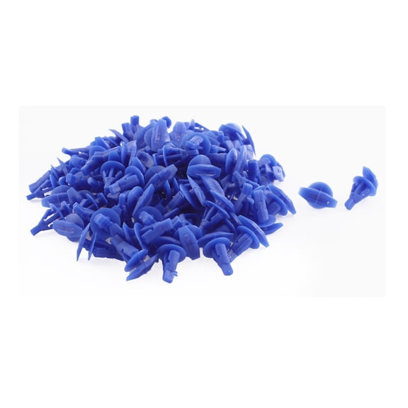 Unique Bargains 100Pcs Plastic Car Door Trim Panel Clip Rivet Fastener Retainer 7.5mm Hole Blue