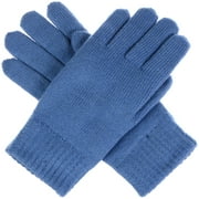 Women's Toasty Warm Plush Fleece Lined Knit Winter Gloves (Steel Blue)