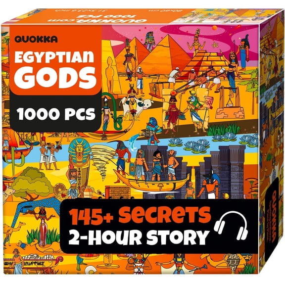Quokka Jigsaw Puzzles 1000 Pieces – Egyptian Mythology Puzzles for Adults – Puzzle Game with Secret Tasks and Audio Story