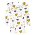 thumbnail image 4 of FASHOFT 3/4 Sleeve Crew Neck T-Shirts for Women Valentinas Day Spring Shirts Love Heart Graphic Tee Tops White L, 4 of 4