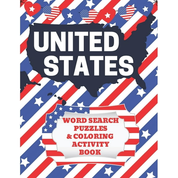 United States Geography Activity Books United States Word Search Puzzles and Coloring Activity Book: Fifty States Workbook for Kids to Learn Important Facts ab, Book 1, (Paperback)