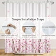 thumbnail image 6 of 72x84 Inches Pink Cherry Blossom Shower Curtain Spring Pink Peach Floral Branches with Flower Buds Fabric Bath Shower Curtains for Bathroom Decor Waterproof Polyester with Hooks, 6 of 6