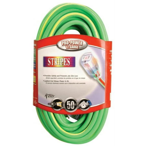 2548SW0052 50' Green & Yellow 12/3 Outdoor Extension Cord
