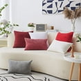 thumbnail image 3 of Red Pillows Decorative Throw Pillows Covers for Couch Bench Set of 2 Striped Velvet Accent Pillow Covers, 40x40cm, 16 x 16 Inch, Red, 3 of 14