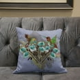 thumbnail image 5 of 26x26 Green Brown Gray Bird Blown Seam Broadcloth Animal Print Throw Pillow, 5 of 5