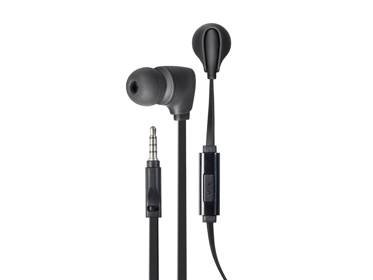 Monoprice Premium 35mm Wired Earbuds Headphones Black with In line