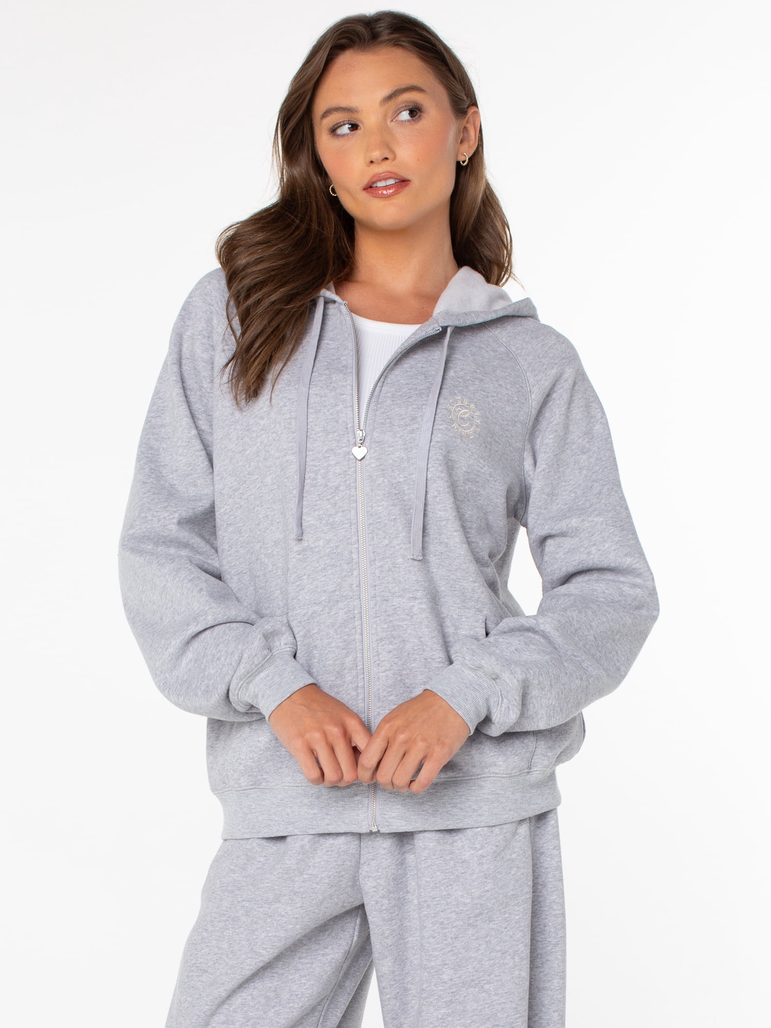 Celebrity Pink Women's Oversized Raglan Zip Hoodie, Sizes XS-XXXL