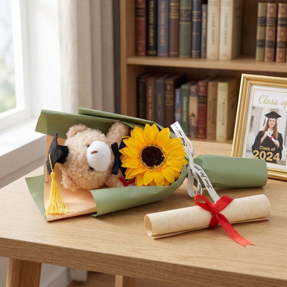 NICEXMAS Graduation Bear Set in Multiple Colors, Realistic Style, Ideal Party Decoration and Celebration Accessory