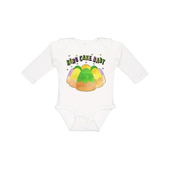 Inktastic King Cake Baby Mardi Gras Boys or Girls Long Sleeve Baby Bodysuit