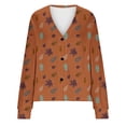thumbnail image 4 of Puntoco Chaqueta De Punto Informal Con Estampado De Hojas Para Mujer, Chaqueta Con Botones, Abrigo De Felpa, Para Otoño E Invierno, 4 of 4