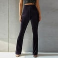 thumbnail image 2 of Deals Clearance under 10.00 Womens Pants Women's Casual Pantsbell-bottoms Solid Waist Long Pants, 2 of 7