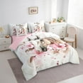 thumbnail image 3 of Homewish Western Horse Bedding Comforter Set 7pcs for Teens Boys Girls,Farmhouse Animal Queen Bedding Sets Super Cozy,Chic Pink Flowers Queen Sheet Sets,Breathable Home Decor,Reversible, 3 of 8