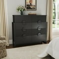 thumbnail image 6 of Holliwill 8 Drawer Dresser for Bedroom, Fluted Double Dresser Chest of Drawers for Living Room, Hallway, Black, 6 of 10
