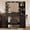 Black, variant on 41" Large Makeup Vanity Desk with 10-Bulb Mirror, Built-In Outlets, 5 Drawers, 3 Color Lighting Modes, and Soft Cushioned Stool for Bedroom