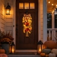 thumbnail image 5 of Light up Fall Teardrop Swag for Front Door, 21.65" Autumn Harvest Sunflower & Maple Leaf Wreath Alternative with Warm LEDs, Thanksgiving Thanksgiving Porch Decor, 5 of 7