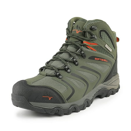 Nortiv 8 Mens Outdoor Work Boots Waterproof Hiking Boots Backpacking Lightweight Boots 160448_M Army/Green/Black/Orange Size 7