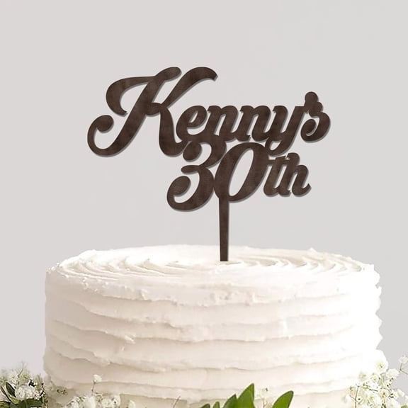 Personalized Happy Birthday Cake Topper Pick Decorative Rustic Wood Cake And Cupcake Topper Happy 30th Birthday Baking Cake Supplies for Birthday Celebrations Party Decoration Supplies