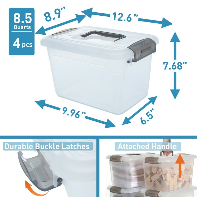  Citylife 44.4 QT Plastic Storage Bins with Latching Lids  Stackable Storage Containers for Organizing Large Clear Storage Box for  Garage, Closet, Classroom, Kitchen, 6 Packs : Home & Kitchen
