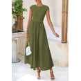 thumbnail image 4 of Vestido largo casual de verano PRETTYGARDEN para mujer, color verde militar, 4 of 9