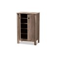 thumbnail image 2 of Baxton Studio Derek Modern and Contemporary Transitional Natural Oak Finished Wood 2-Door Shoe Cabinet, 2 of 5