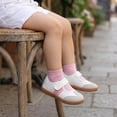 thumbnail image 7 of STQ Toddler Girls Classic Sneakers Mary Jane Shoes for Girl Lightweight Barefoot School Daycare Shoe with Hook and Loop White Pink Toddler Size 8, 7 of 7