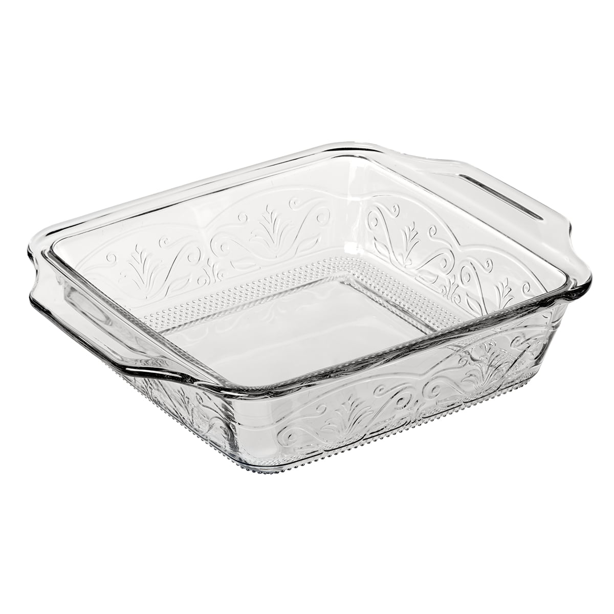 Anchor Hocking 13377ECOM Serve with Confidence and Style Laurel Embossed Bake Set in Clear 17 lbs 