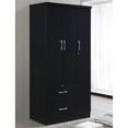thumbnail image 2 of Allora 3 Door Armoire with 2 Drawers 3 Shelves in Black, 2 of 6