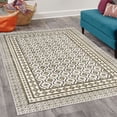 thumbnail image 2 of Ethnic Decorative Rug, Traditional Abstract Tribal Art Pattern Wavy Look Oriental Ornaments, Quality Carpet for Bedroom Dorm and Living Room, 6 Sizes, Pale Sage, by Ambesonne, 2 of 4
