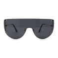 thumbnail image 1 of Minimalist Rimless Flat Top Mono Block Lens Premium Optical Quality Sunglasses Gold Black, 1 of 4