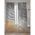 thumbnail image 5 of Sheer Curtains 108 inches Long, Grey Gradient Seaside Ocean Wave Ombre Light Filtering Sheer Window Curtains Rod Pocket Voile Drapes for Bedroom Living Room, 52"W x 108"L 2 Panels, 5 of 7