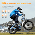 thumbnail image 7 of vefreedom Electric Bike for Adults with Peak 500W Motor, 48V 20Ah Removable Battery Fast Ebike,20" x4.0 Fat Tire Commuting Electric Mountain Bike,7-Speed, Step-Thru Bicycle, 7 of 7