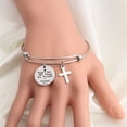 thumbnail image 2 of Sliver With God All Things are Possible Cross Bracelet Religious Jewelry Inspirational Gift, 2 of 4