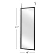thumbnail image 3 of Over The Door Mirror Full Length, 51"x18" Door Mirror Full Length with Wood Frame, Full Length Mirror Over The Door with 2 Hangers Removeble, Hanging Mirror for Door or Wall Mounted Mirror, 3 of 7