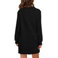 thumbnail image 4 of Guieoi Dress for Women under $10.00 Plus Size Fashion Women Solid Color V-Neck Long Sleeves Shut Up Sports Style Fall Dress Black Black*Friday/Cyber*Monday, 4 of 7