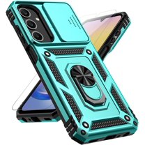 for Samsung Galaxy A25 5G Case with Slide Camera Cover HD Screen Protector [ Grade 16ft. Drop Tested]  Ring Holder Kickstand Protective Phone Case for Galaxy A25 5G 2024, Mint
